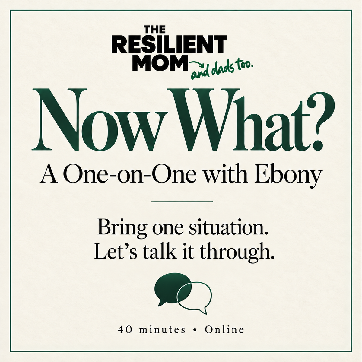Now What? A One-on-One with Ebony